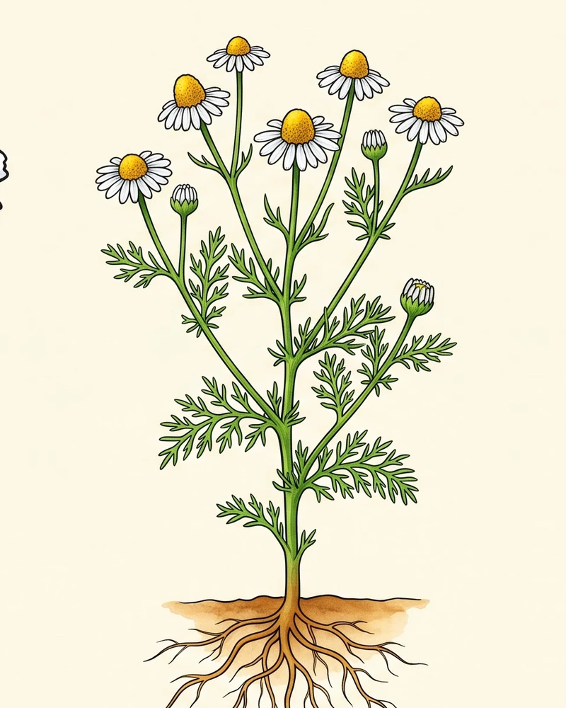 Planta completa de Matricaria chamomilla L.