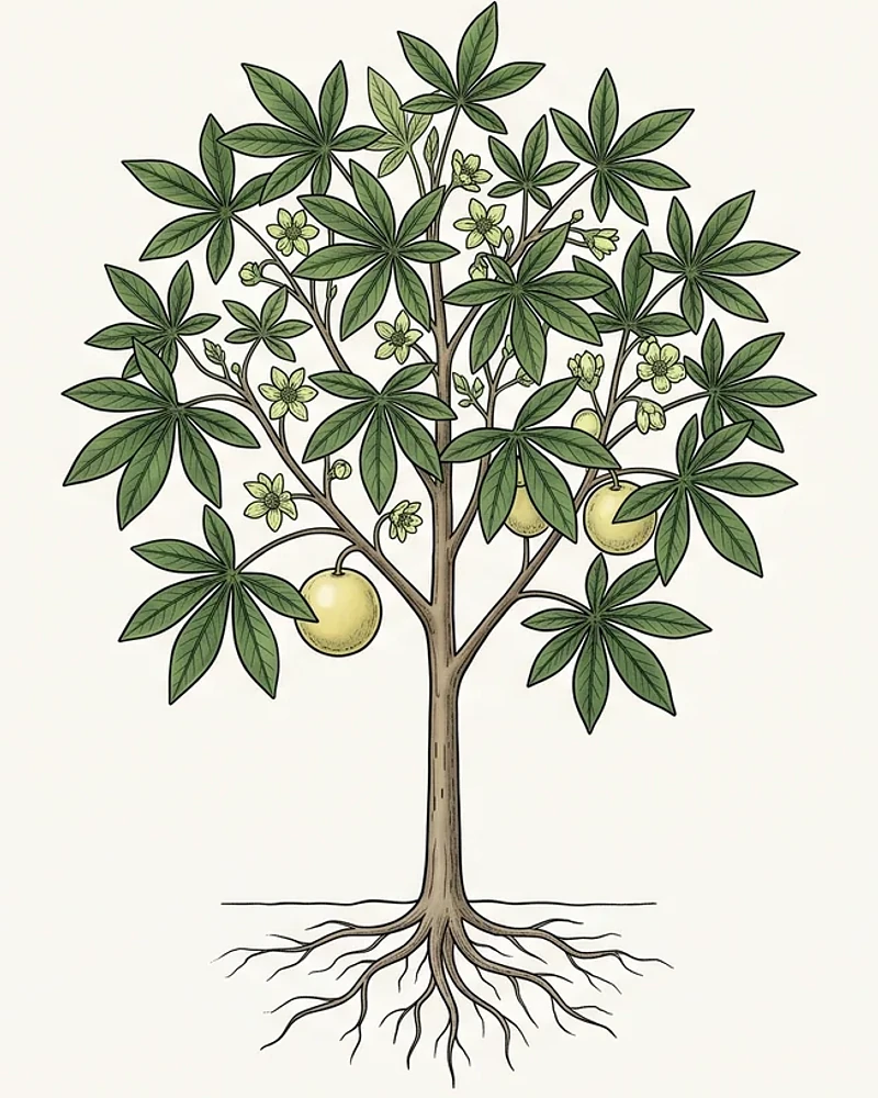 Planta completa de Casimiroa edulis